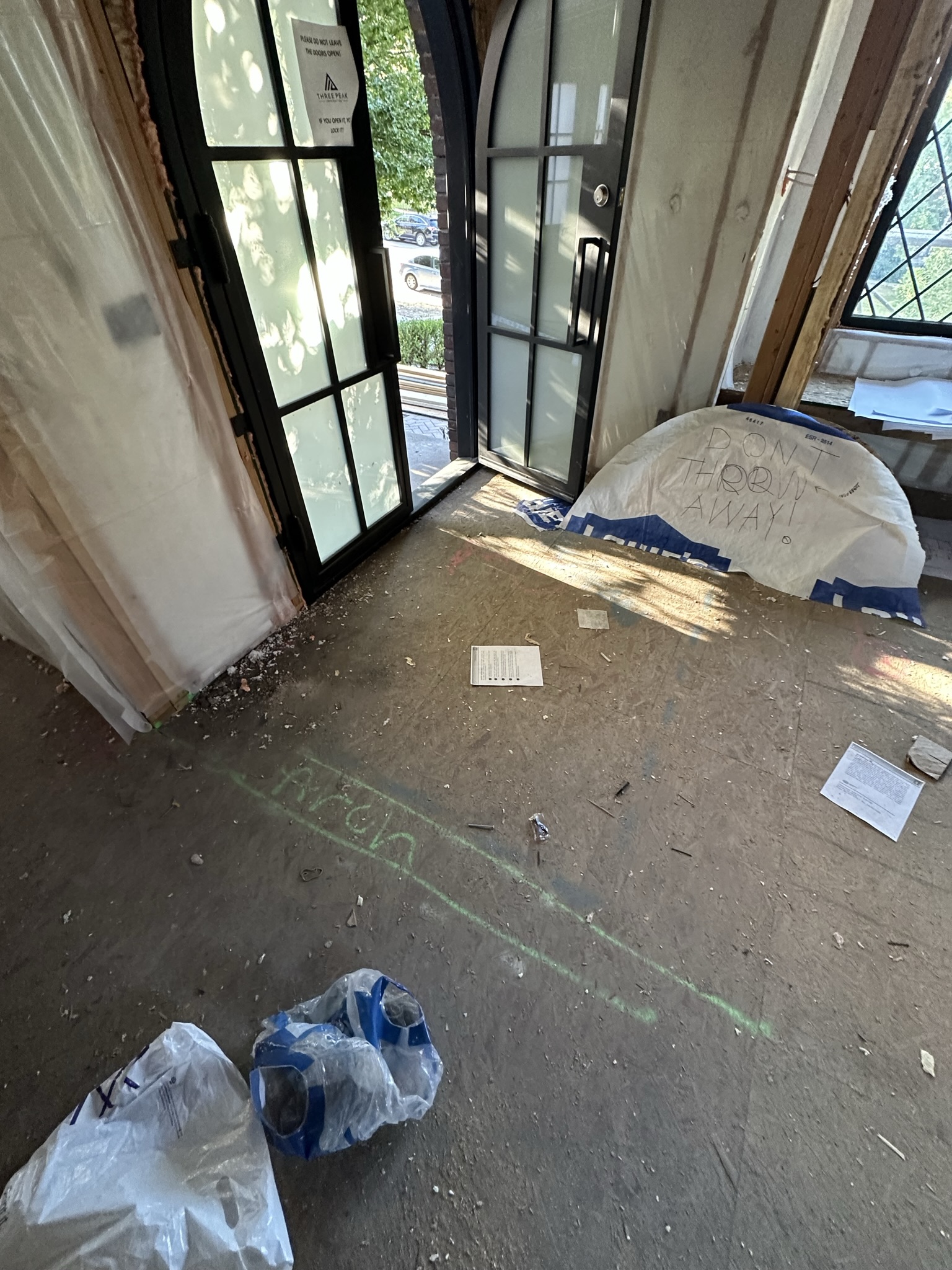 HVAC ductwork installation in new framing — insulated flex duct and rigid metal trunk lines sized for the addition