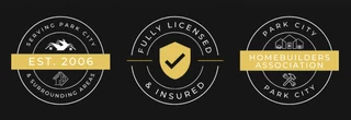 Three Peak trust badges: Serving Park City since 2006, Fully Licensed and Insured, Park City Homebuilders Association